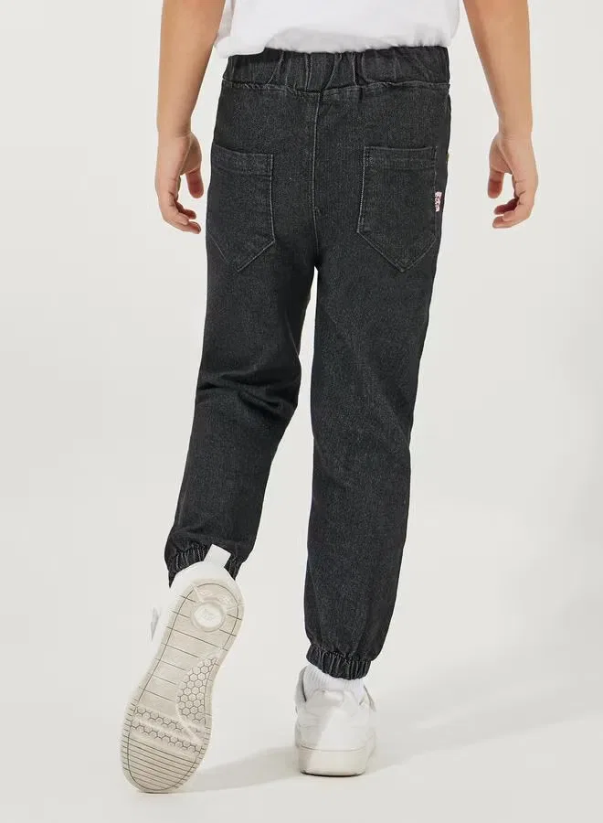 Styli Джинсы зауженные с панелями Cut & Sew Slim Fit Jeans, темно-серый — фото 4