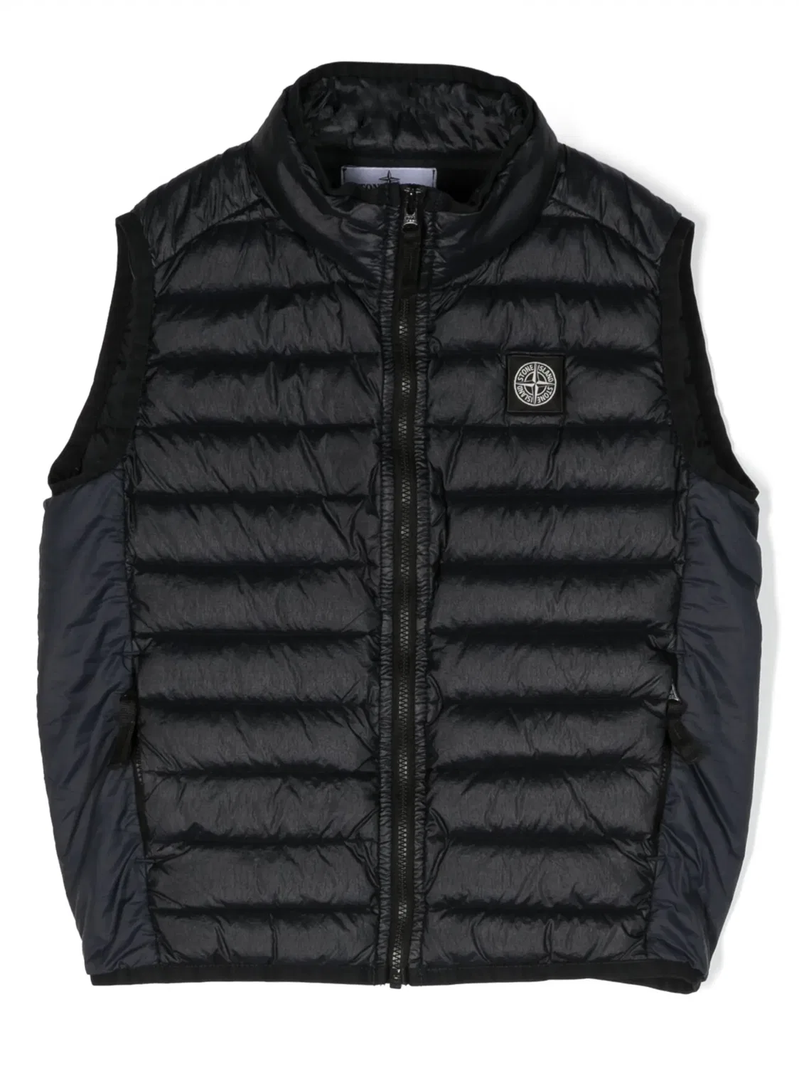 Жилет с логотипом и утеплителем Stone Island, черный