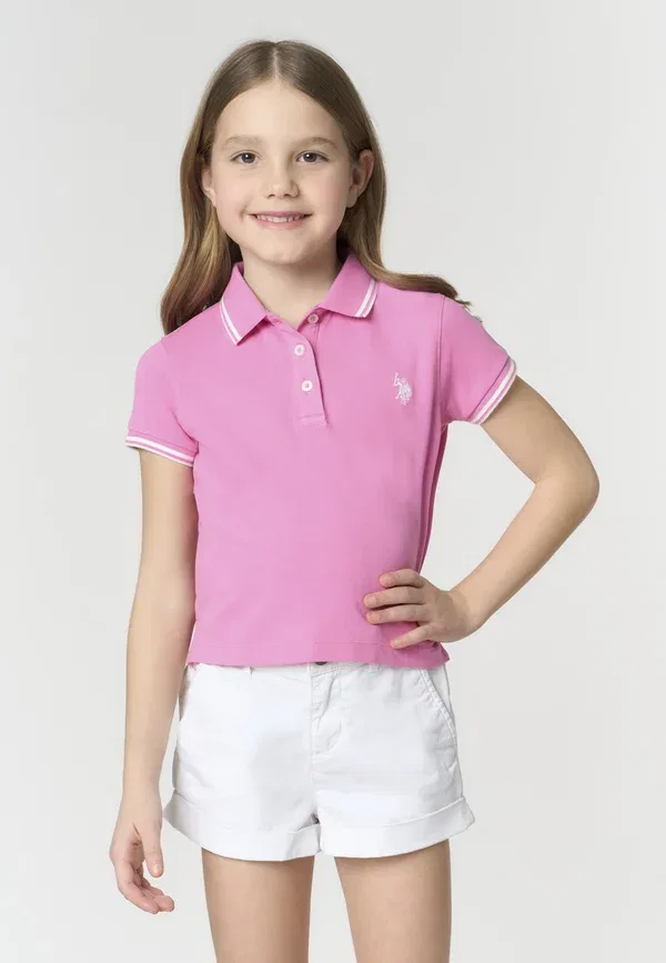Поло с вышивкой, хлопок с эластаном, Polo shirt U.S. Polo Assn., розовый