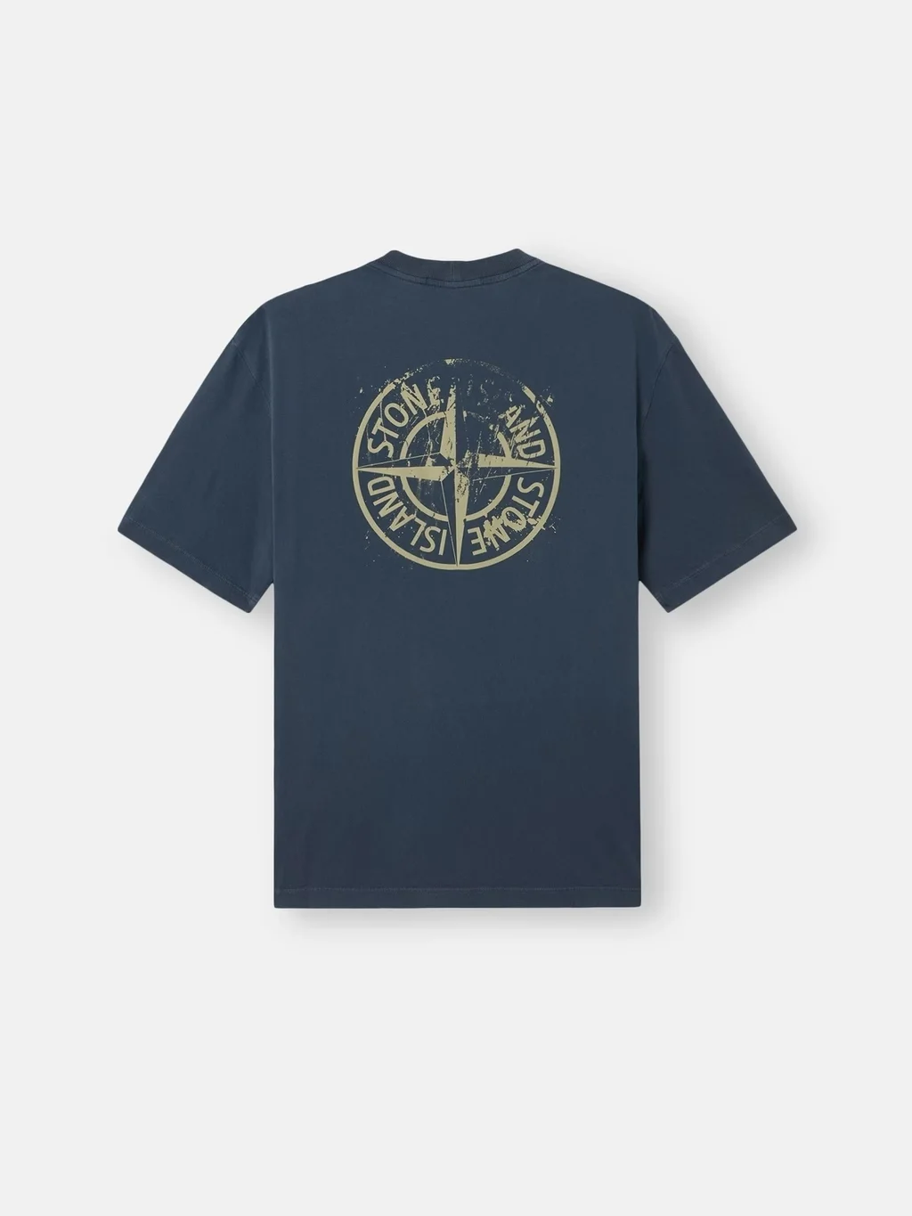 Мужская футболка Stone Island Regular-fit With ‘mud’ Print, серо-синий — фото 3