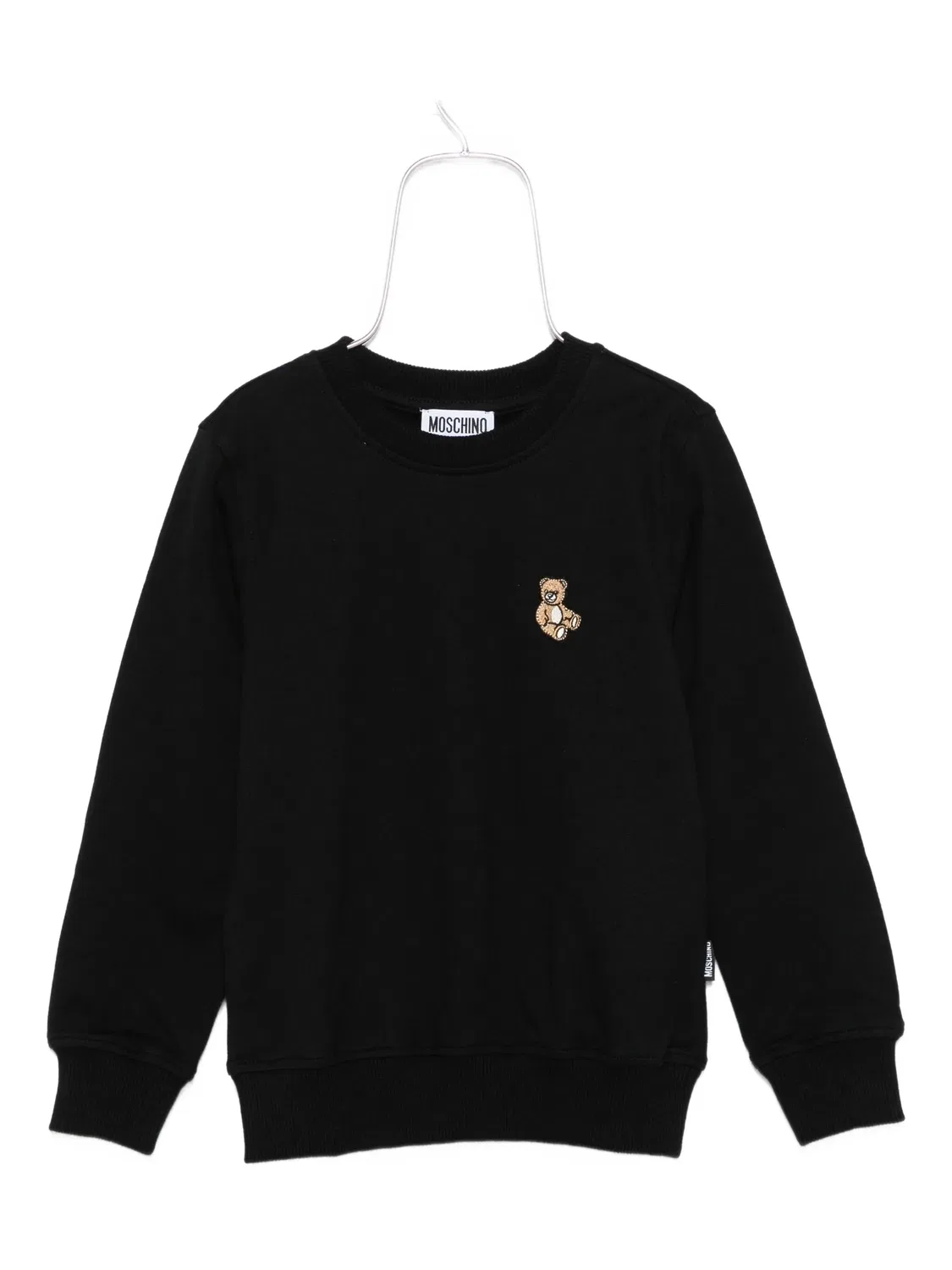 Свитшот с вышивкой медведя Moschino, черный