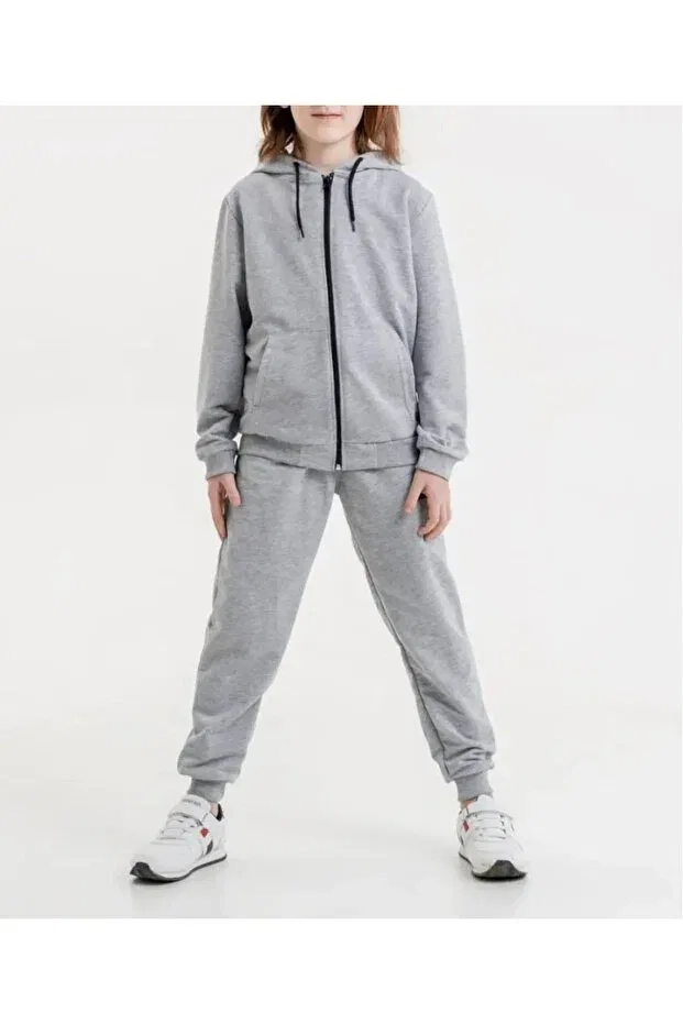 Детский спортивный костюм для девочек с капюшоном Basics The White, Gray