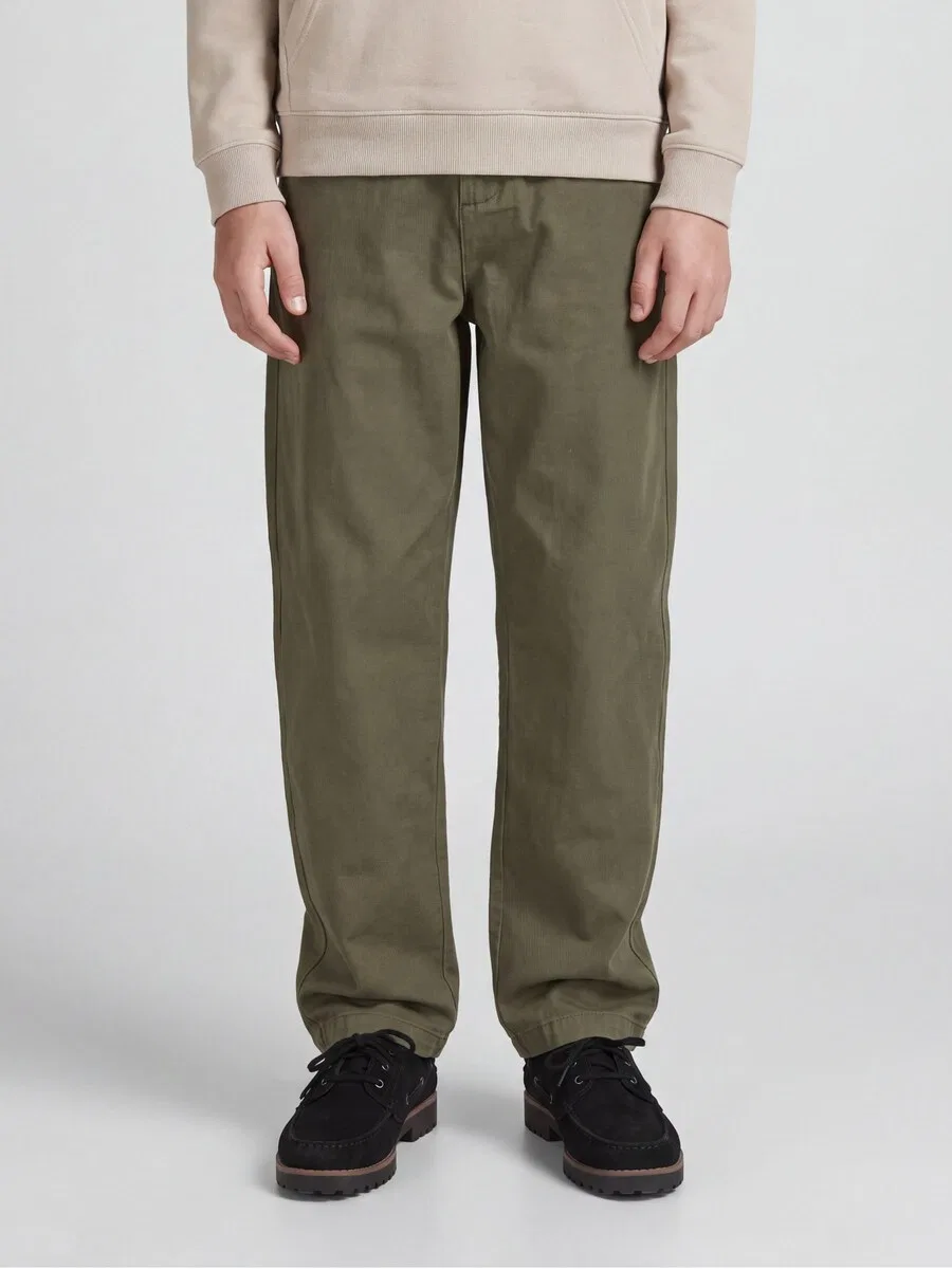 Детские брюки Jack & Jones Junior Regular Pants 'JPSTEvan Elvaro' оливкового цвета — фото 2