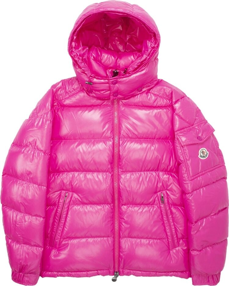 

Пуховик Moncler Maya Hooded Puffer Shiny Jacket 'Pink', розовый