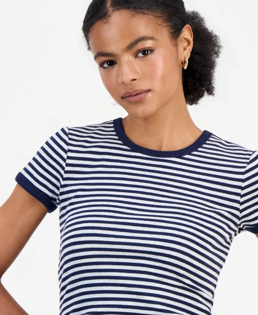 Футболка с принтом Just Polly, Heather Gray Navy — фото 3