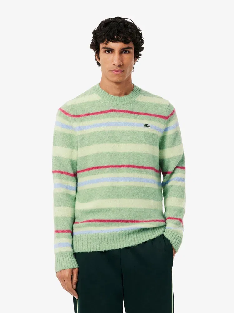 Свитер релакс-фит, полосатый, модель AH5940 LACOSTE, Green