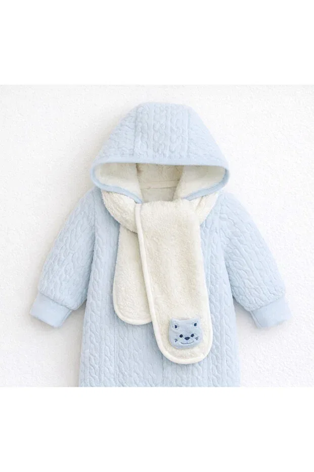 Детский комбинезон для новорожденных из велсофта Kardeşler Bebe, Blue — фото 2