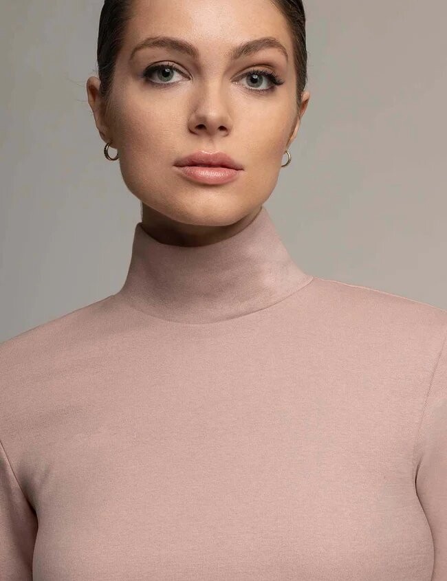 Водолазка U.S. Polo Assn. Essential Mock Neck Rib, серо-коричневый — фото 4