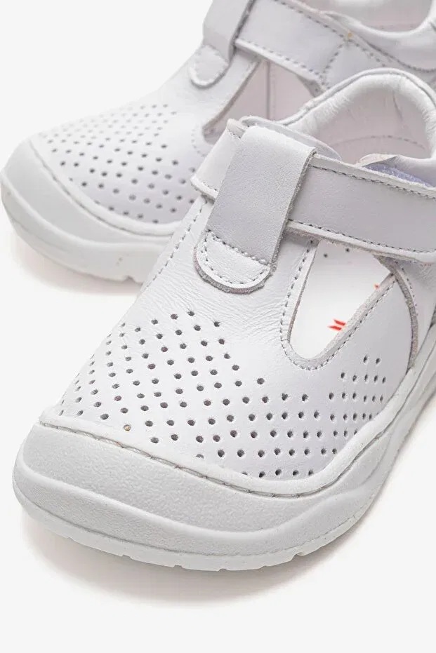 Детские кроссовки для ходьбы из натуральной кожи Mnpc, White — фото 2