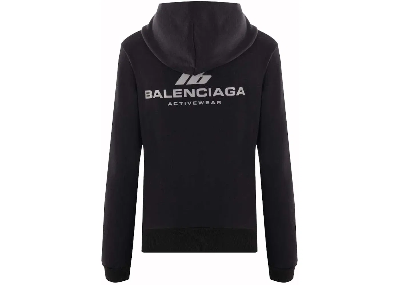 Женская худи на молнии Activewear Jersey Full-Zip Hoodie Balenciaga, Black