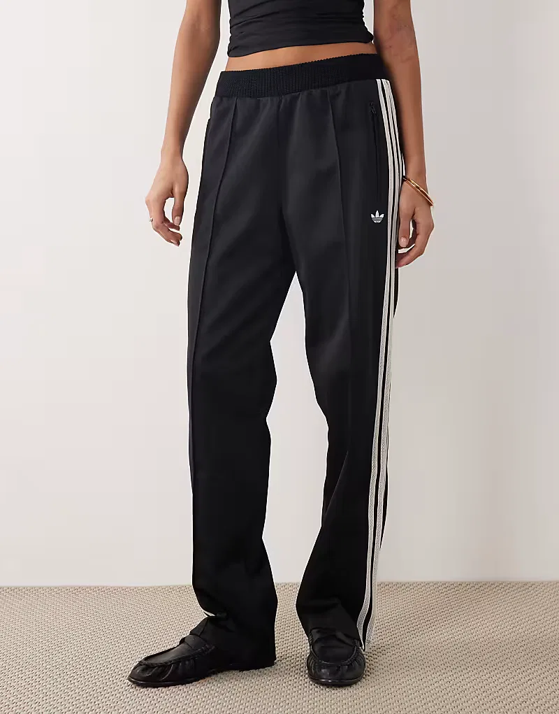 Спортивные брюки Adidas Originals Firebird с вязаными деталями, черный