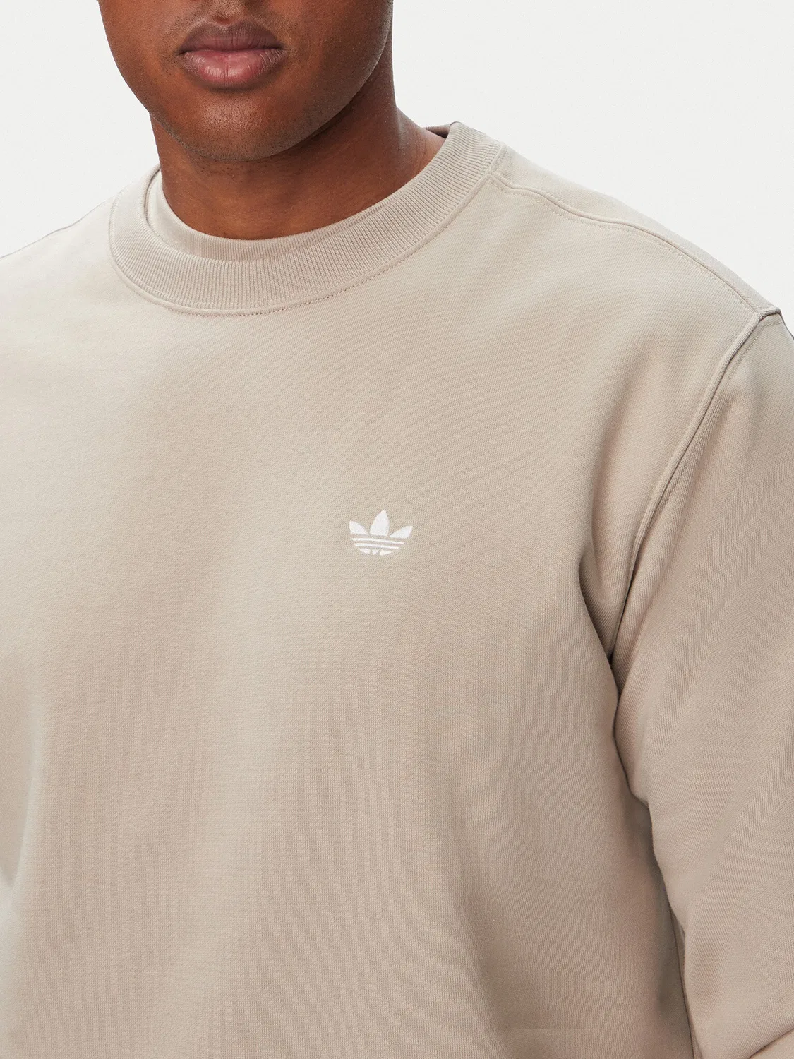 Мужская толстовка стандартного кроя Trefoil Essentials Adidas, светло-бежевый — фото 4