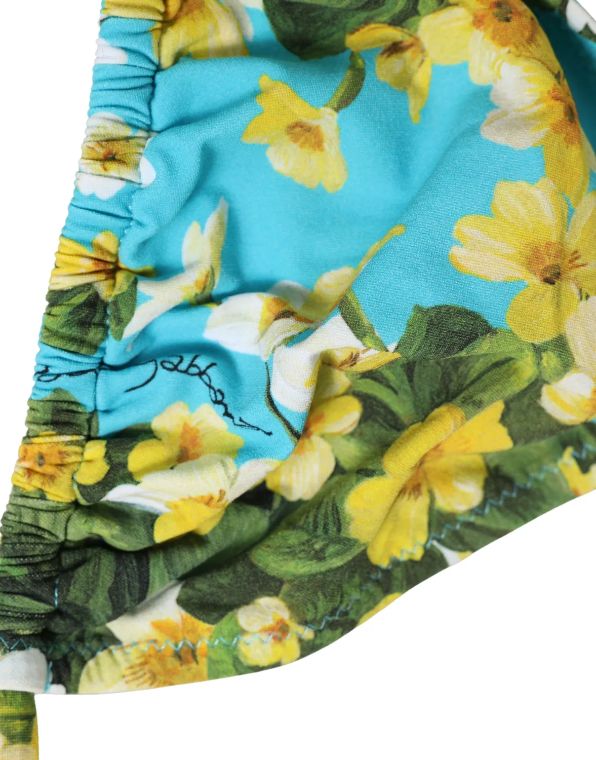 Женский топ бикини с цветочным принтом на завязках Blue Floral Print Dolce & Gabbana, Blue — фото 4