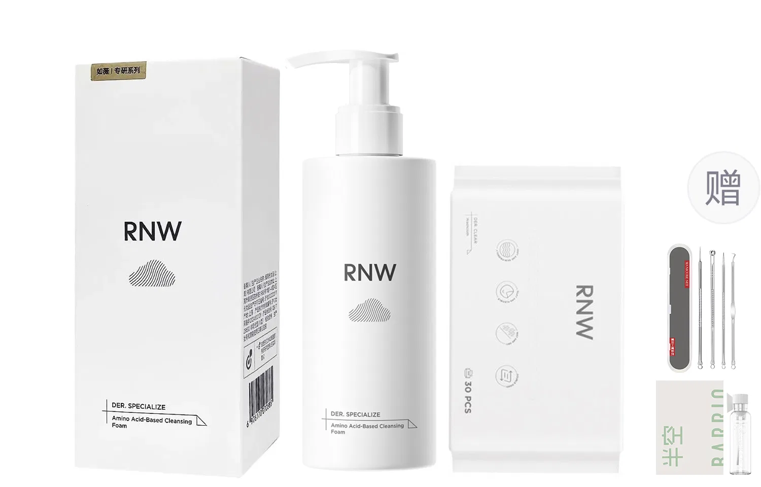 Набор для умывания Amino Acids Self Foaming Facial Cleanser, RNW — фото 2