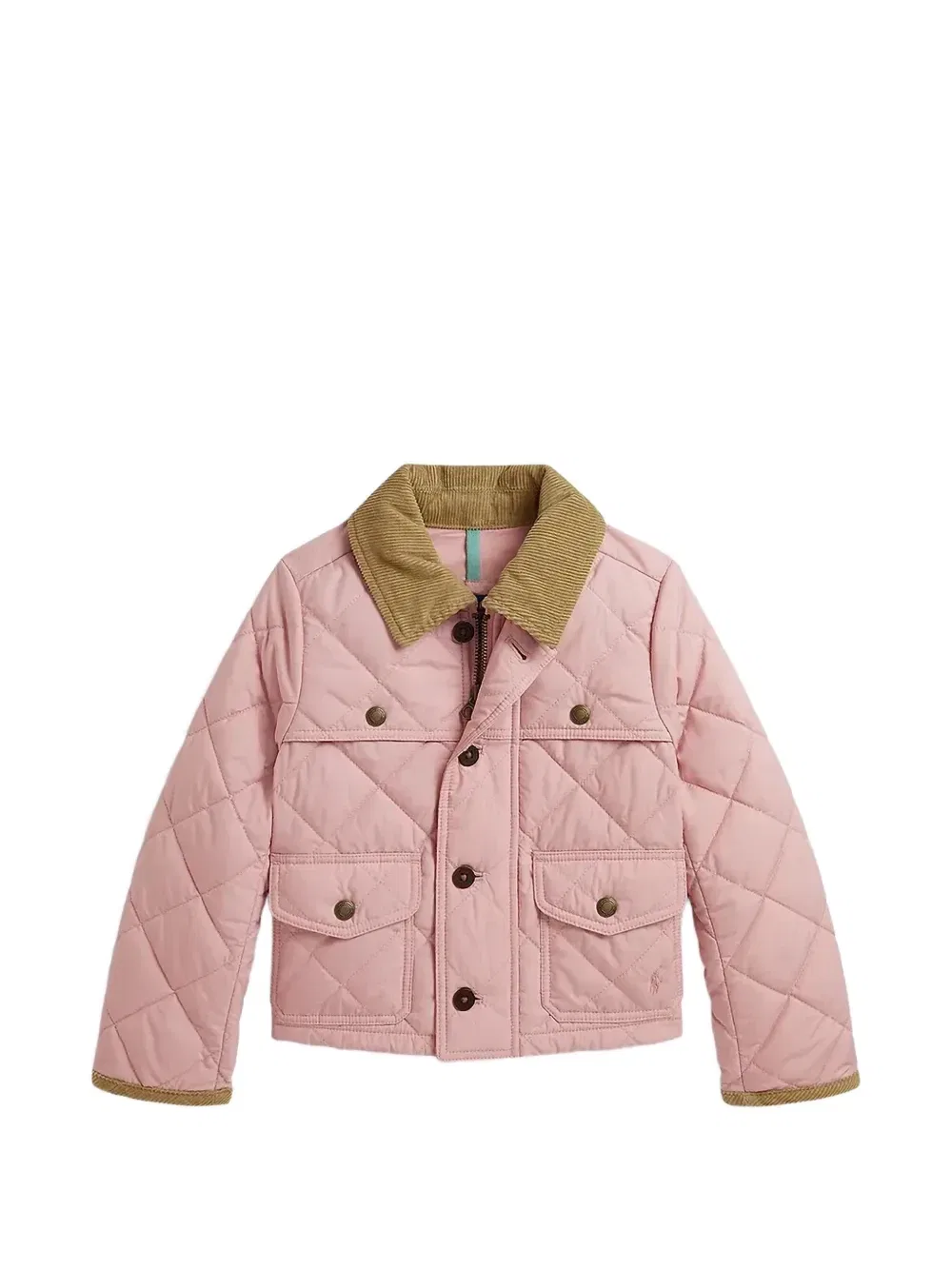 Стеганая куртка с вельветовым воротником Polo Ralph Lauren Kids, розовый