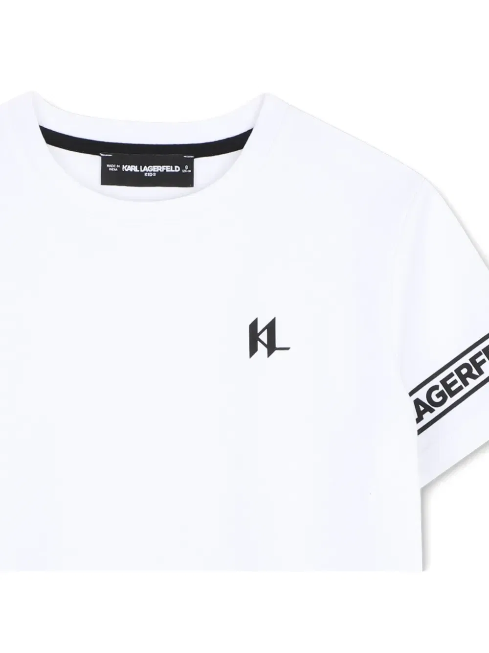 Футболка с коротким рукавом с логотипом на ленте Karl Lagerfeld Kids, белый — фото 3