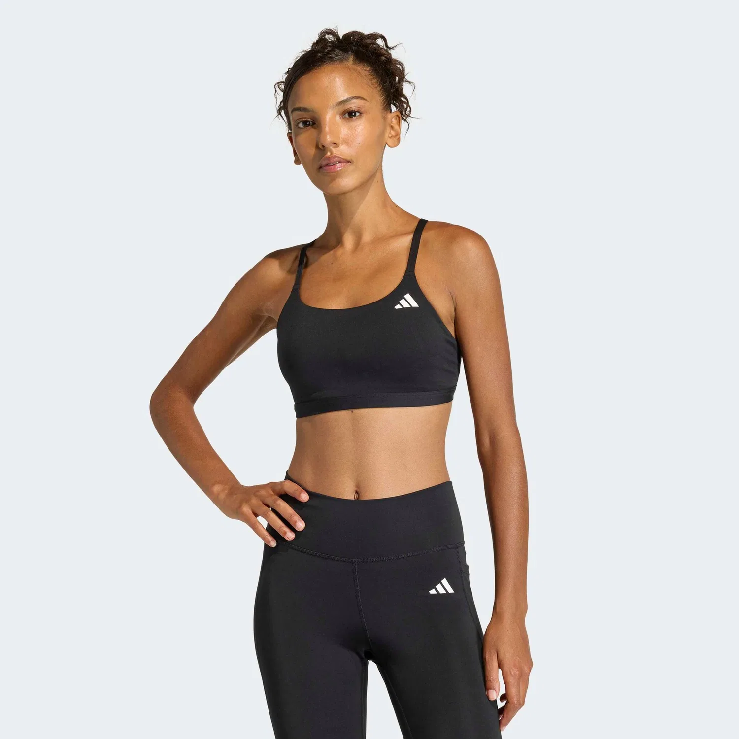 Женский спортивный бюстгальтер с легкой поддержкой Optime Essentials Adidas Performance, Black