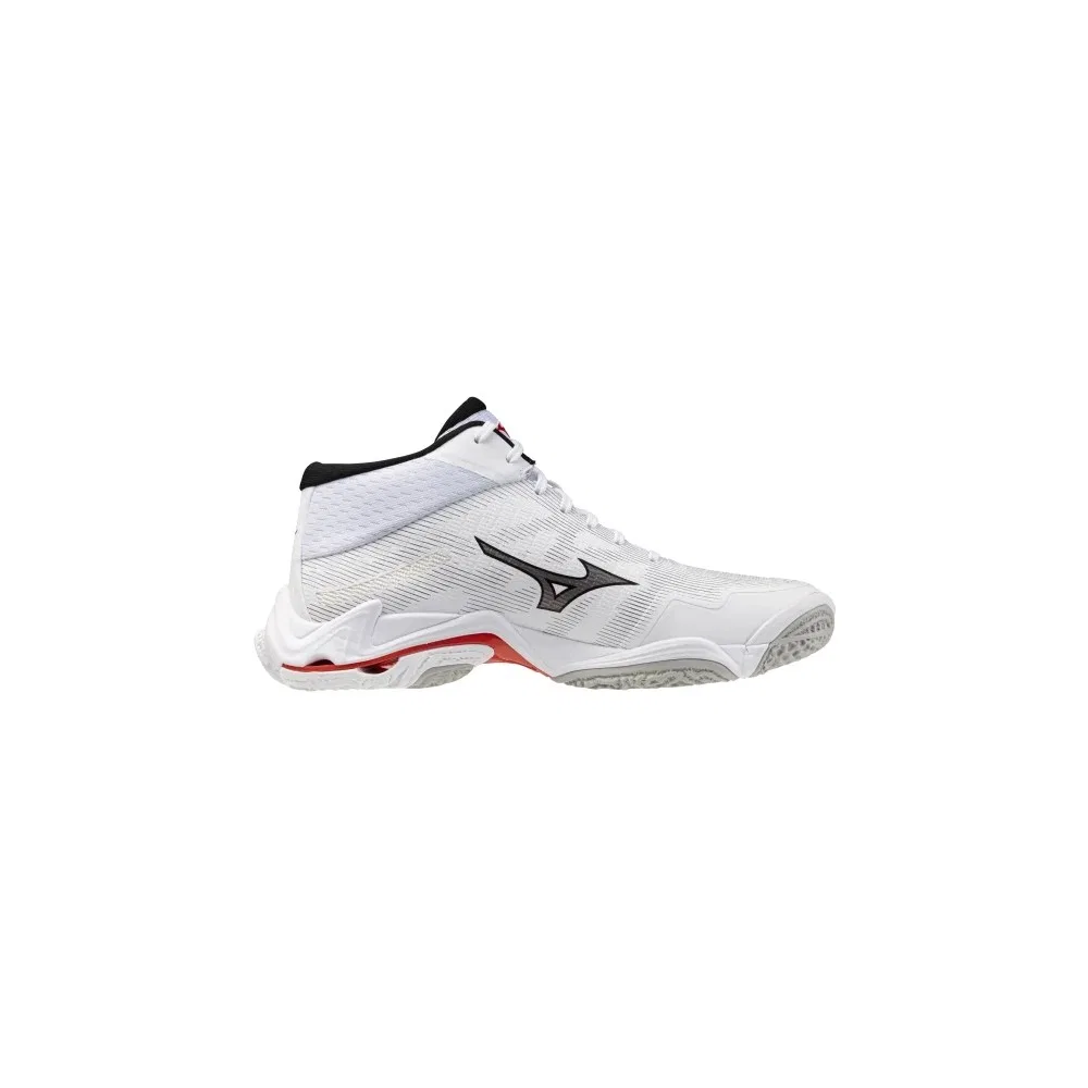 Детские волейбольные кроссовки с высоким голенищем Wave Lightning Elite Mid Unisex, White Mizuno — фото 3