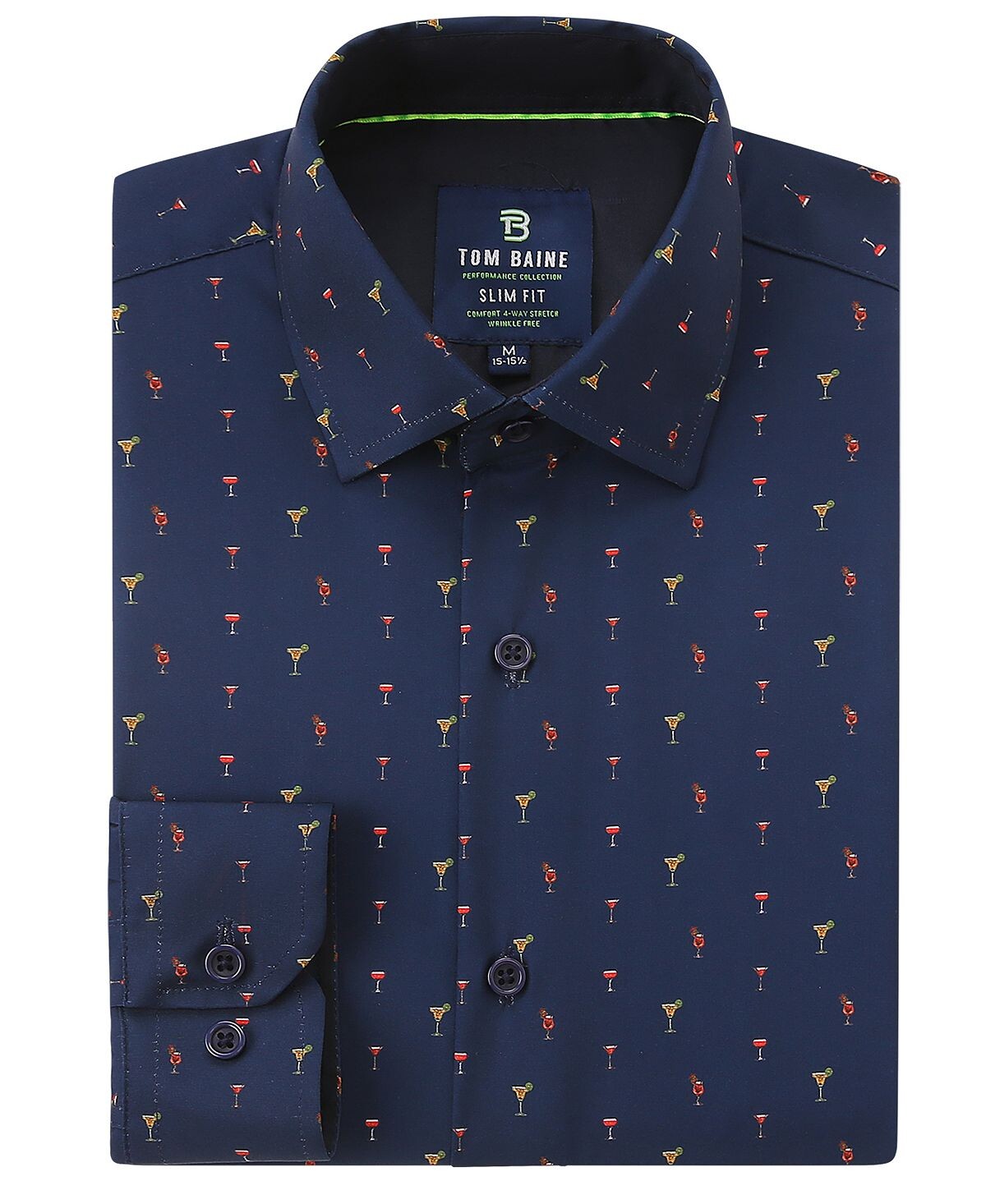 

Мужская классическая рубашка slim fit с длинным рукавом и принтом Tom Baine