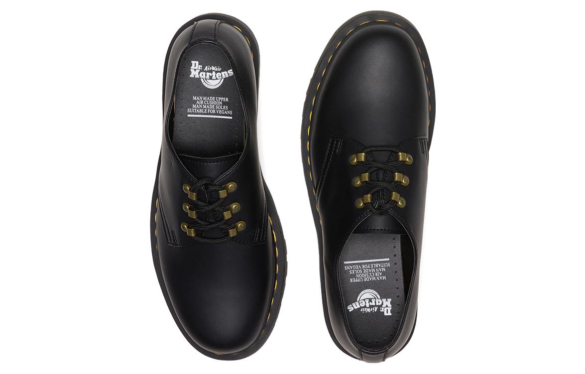 Мужские ботинки Dr. Martens 1461 кожаные с контрастной строчкой, черный — фото 4
