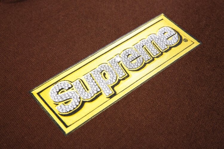 Толстовка Supreme Bling Box Logo Hooded Sweatshirt 'Dark Brown', коричневый — фото 4