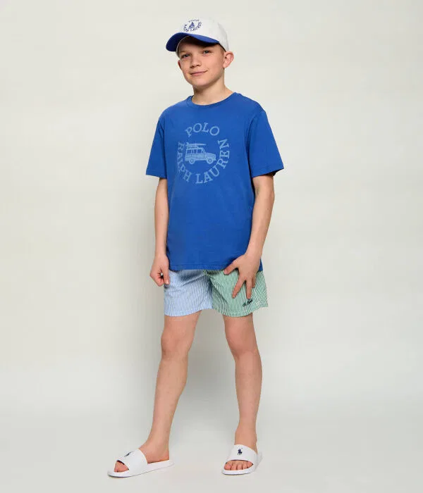 Детская футболка с круглым вырезом Polo Ralph Lauren, синий — фото 2