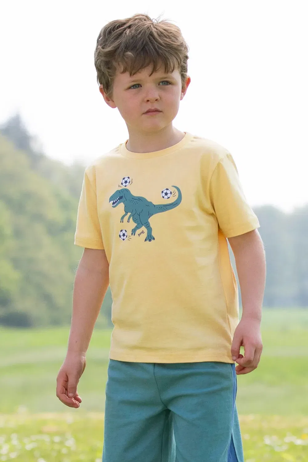 Футболка с принтом T-Rex Tricks Kite, Yellow — фото 2