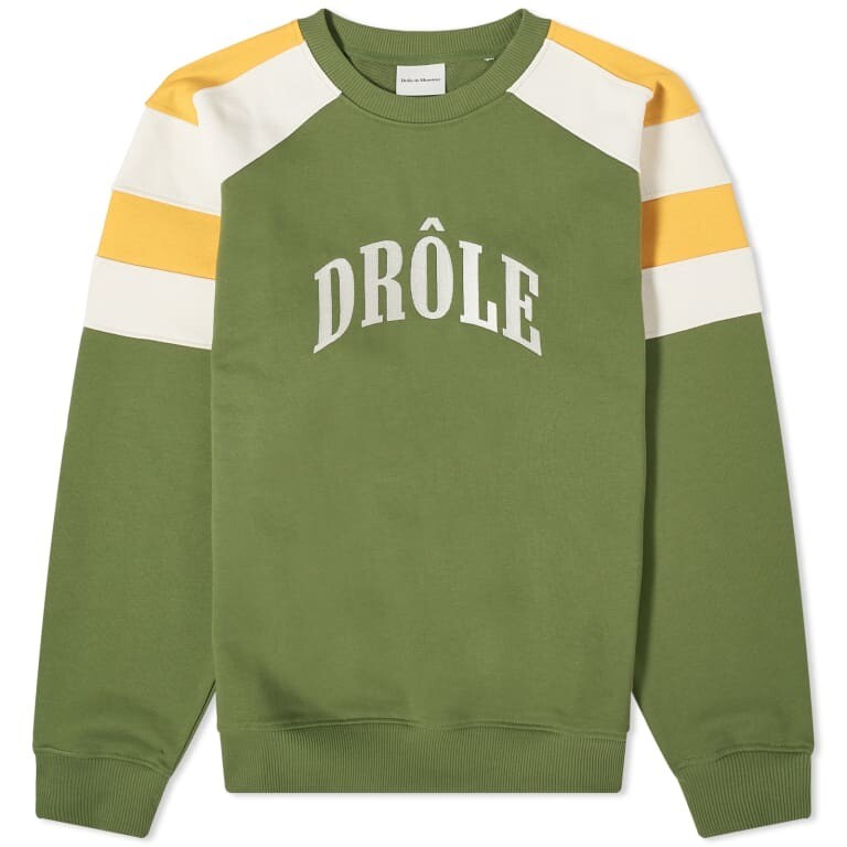 

Свитшот Drole De Monsieur Sport Crew Neck, хаки/желтый/кремовый