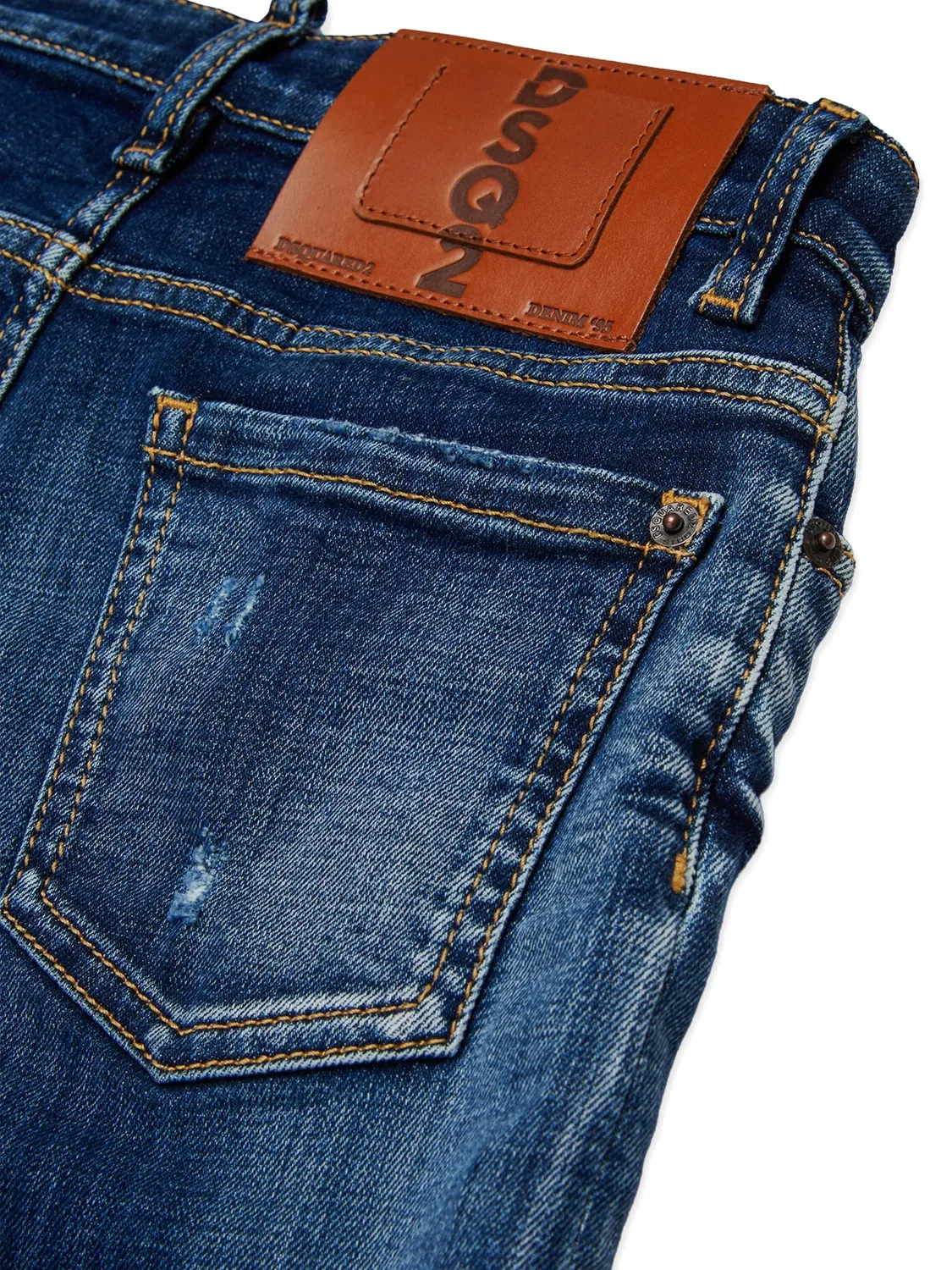 Джинсы с эффектом разбрызганной краски Dsquared2 Kids, синий — фото 4