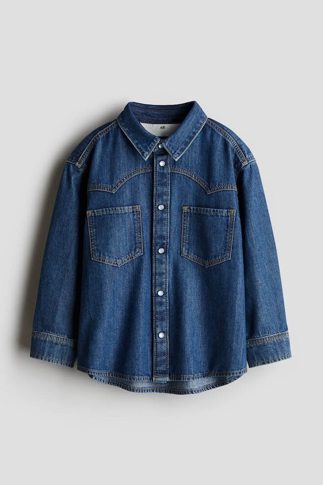 

Хлопковая джинсовая рубашка H&M, синий