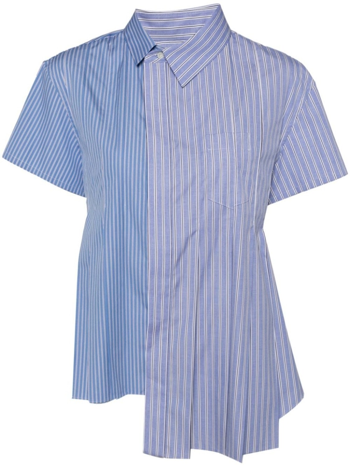 

Sacai полосатая хлопковая рубашка, синий