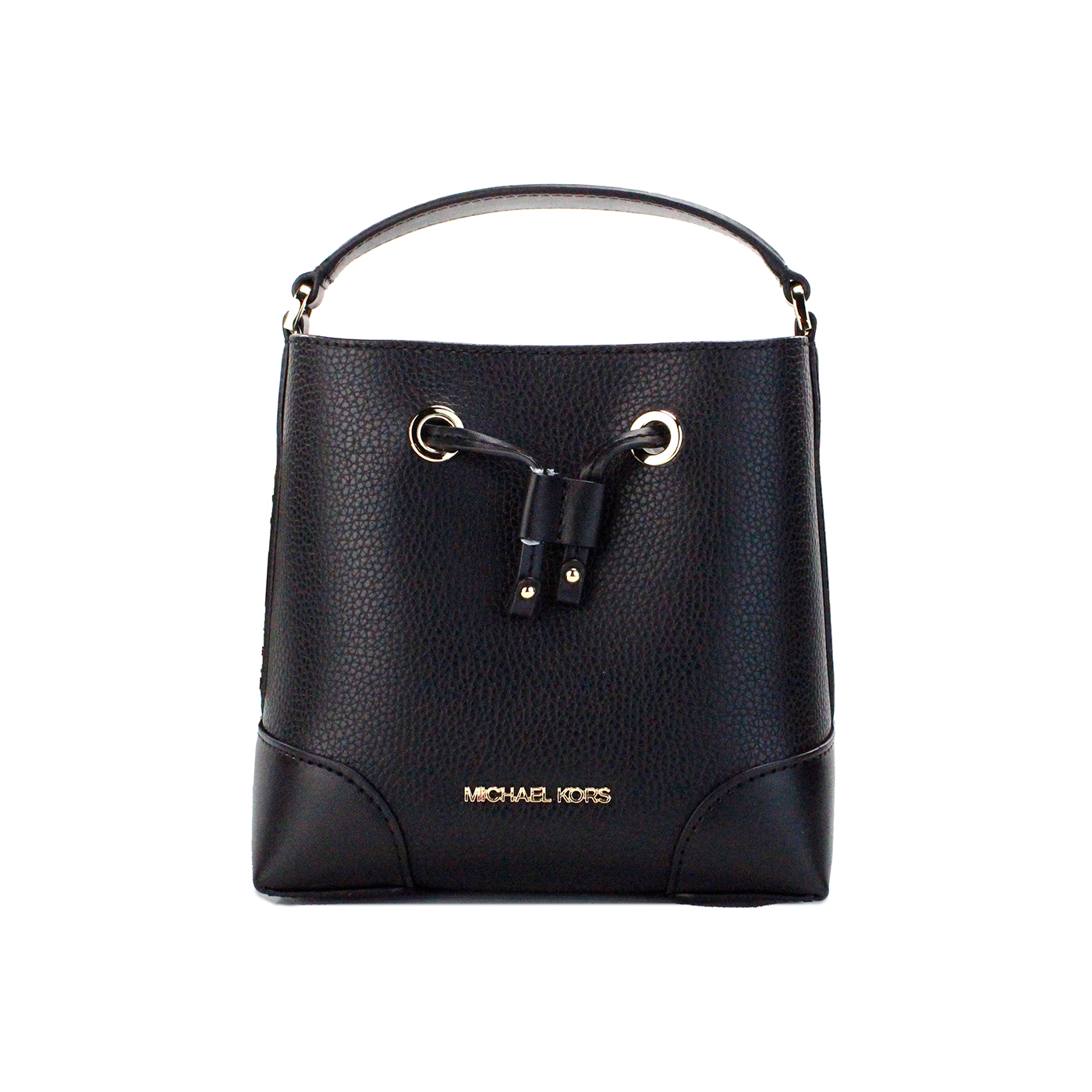 

Сумка-ведро через плечо Mercer Small Black Pebble Leather Michael Kors