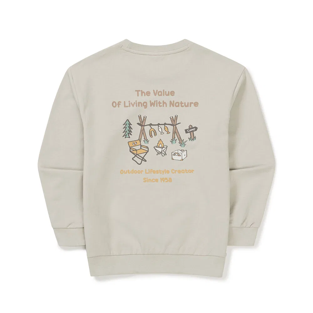 Детский свитшот Kids Camping, светло-бежевый, от Snowpeak Apparel Kids — фото 3