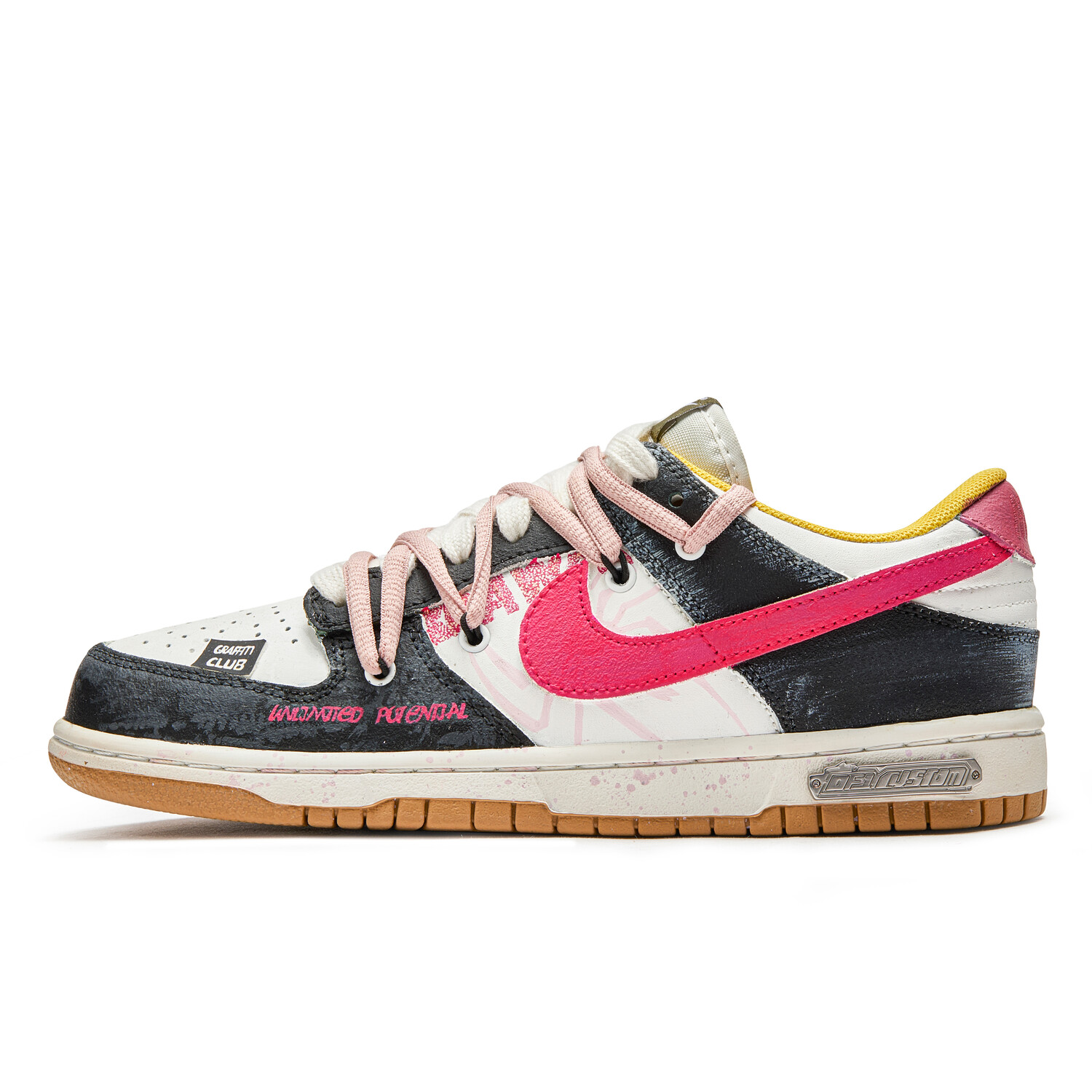 

Кроссовки Nike Dunk Skateboarding Shoes Unisex Low-top Black/pink, черный/розовый