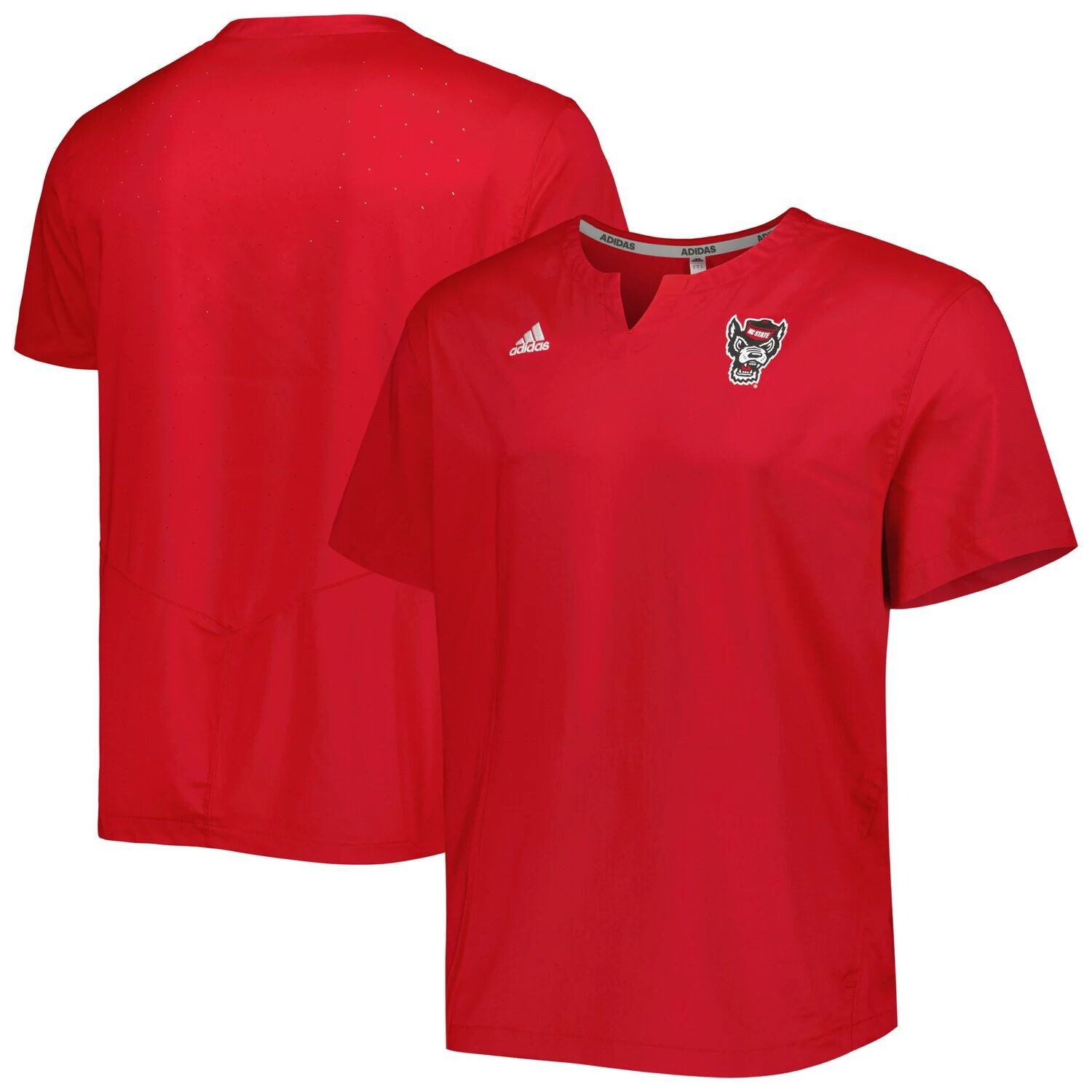 

Мужская футболка adidas Red NC State Wolfpack Notch Neck Iron Cage Top
