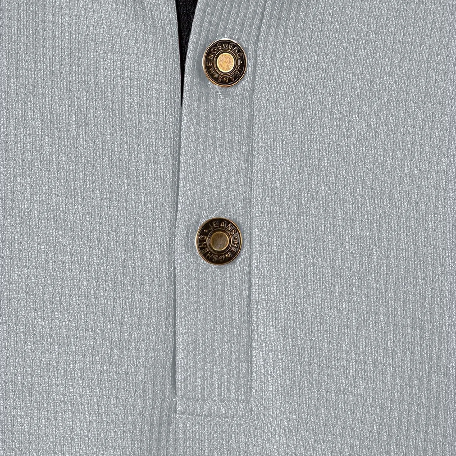 Мужская футболка Henley с коротким рукавом, цветной блок и мягкая — фото 2