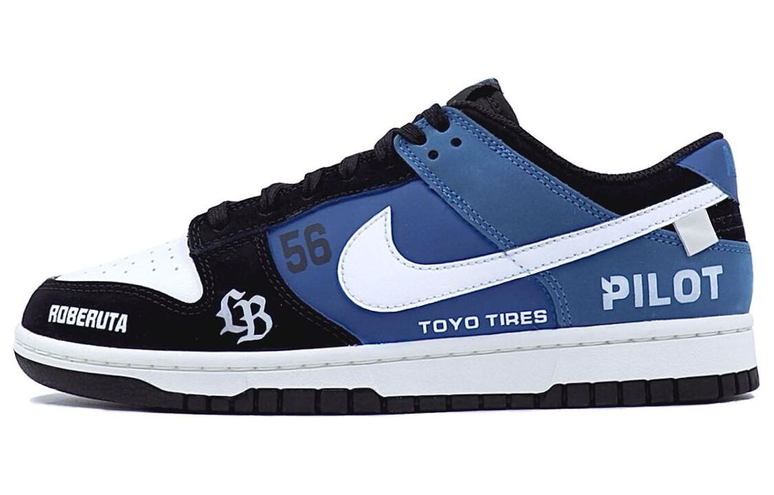 

Кроссовки Nike Dunk Skateboarding Shoes Men Low-top Black/Blue, синий