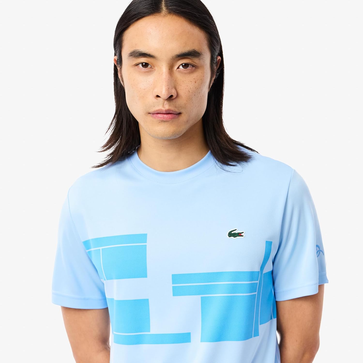 Футболка Lacoste, мужская, теннисная спортивная, Classic Blue/Argentine Blue — фото 3