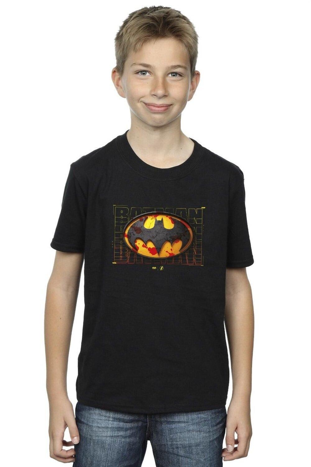 

Красная футболка с брызгами The Flash Batman DC Comics, черный