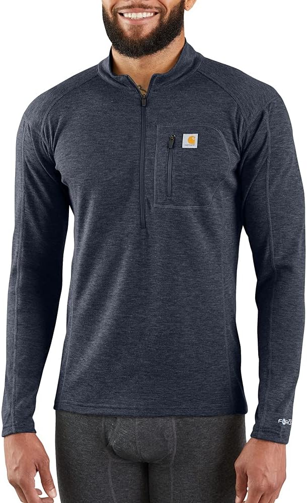 

Carhartt мужская базовая футболка Force Heavyweight Heathered Knit с карманом, Navy Heather