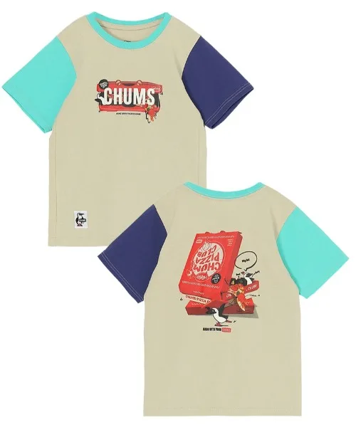Детская футболка CHUMS Pizza Box с принтом фиолетовая