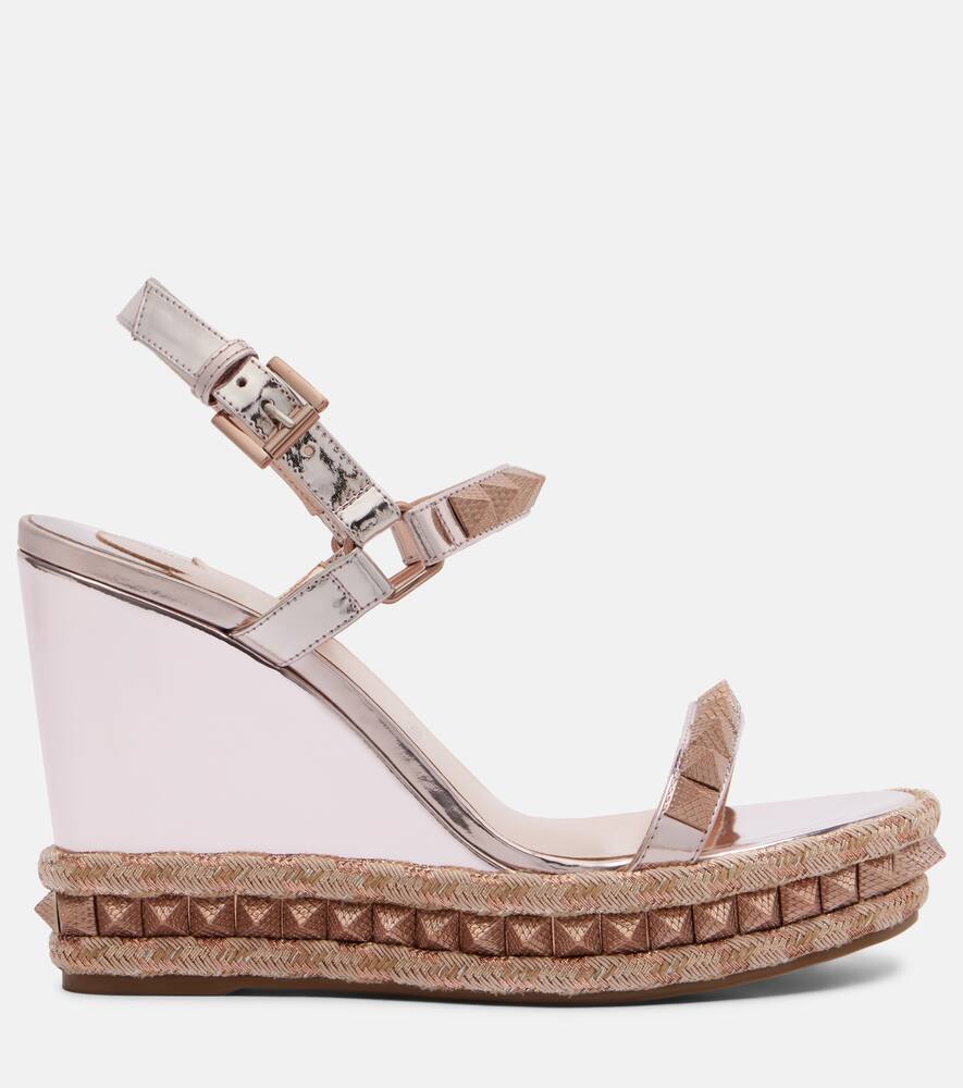 Песочники Pyraclou 100 из кожи Christian Louboutin, Rose/Lin Vintage Rose — фото 4