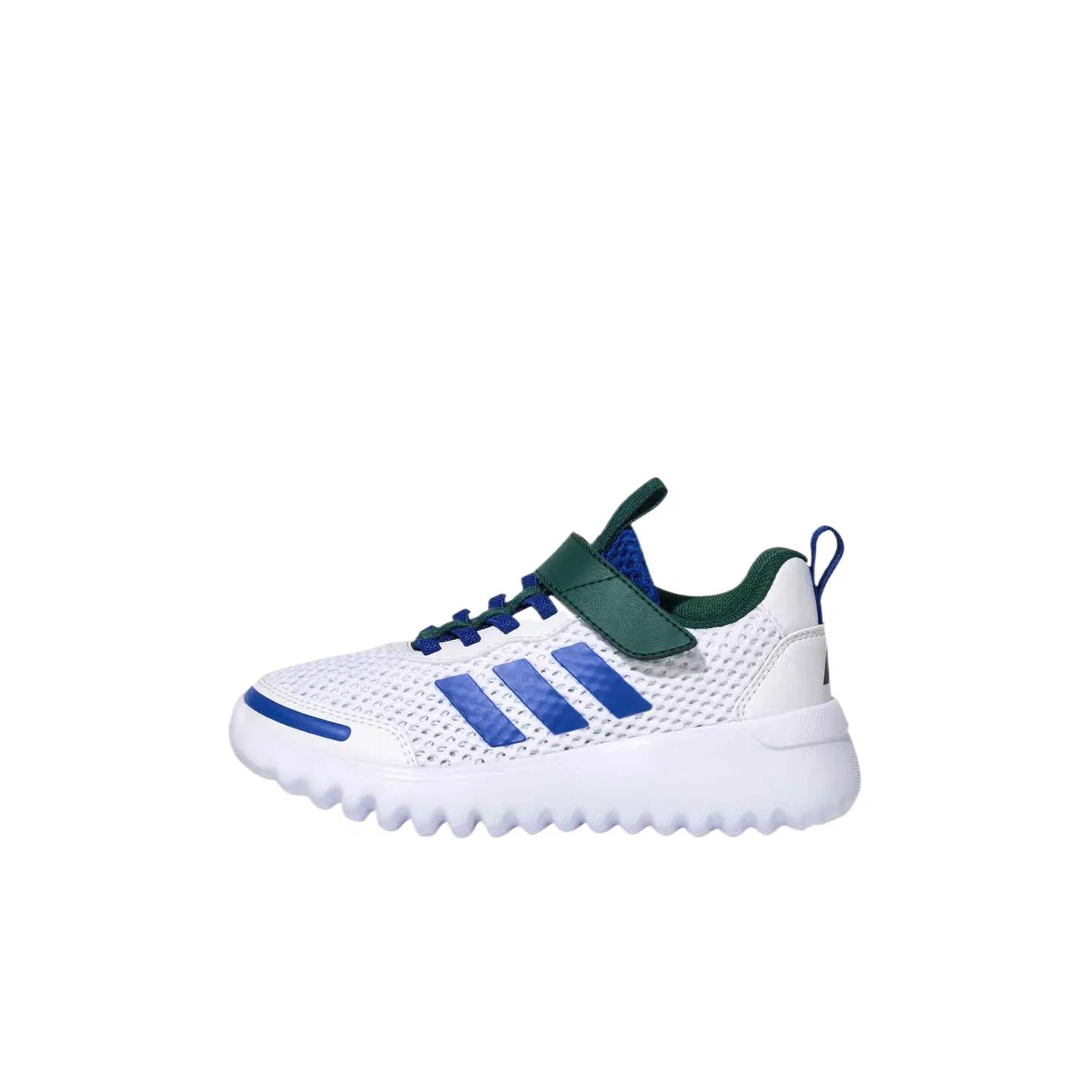 Кроссовки детские Playflow EL Synthetic Leather, Textile Low top Casual Shoes Kids' Adidas, White/Collegiate Blue/Forest Green