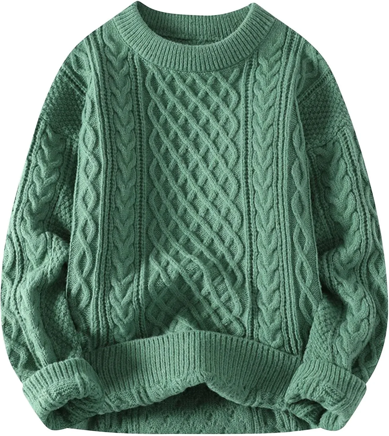 

Свитер кабельной вязки для мужчин, оверсайз