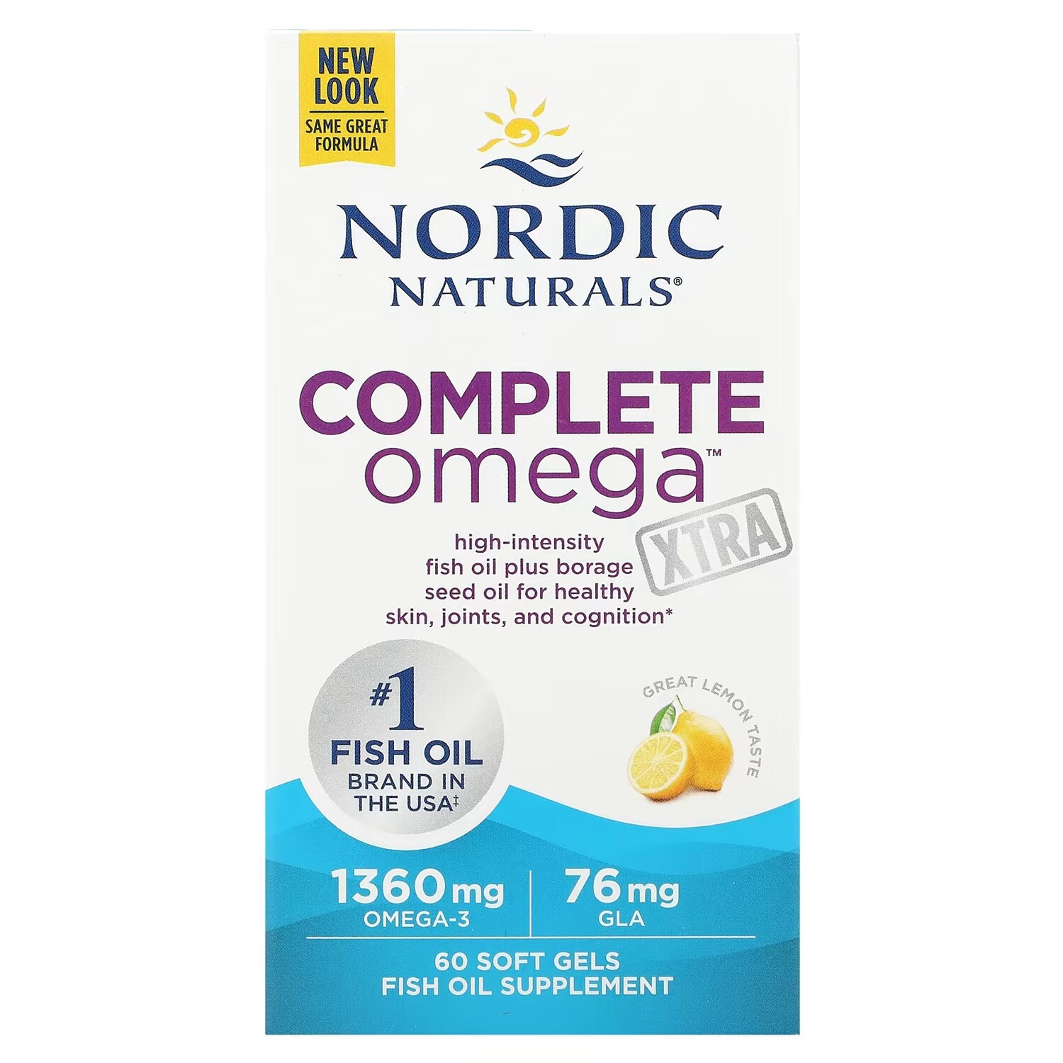 

Nordic Naturals Complete Omega Xtra Lemon 1360 мг, 60 мягких таблеток (680 мг на мягкую гель)