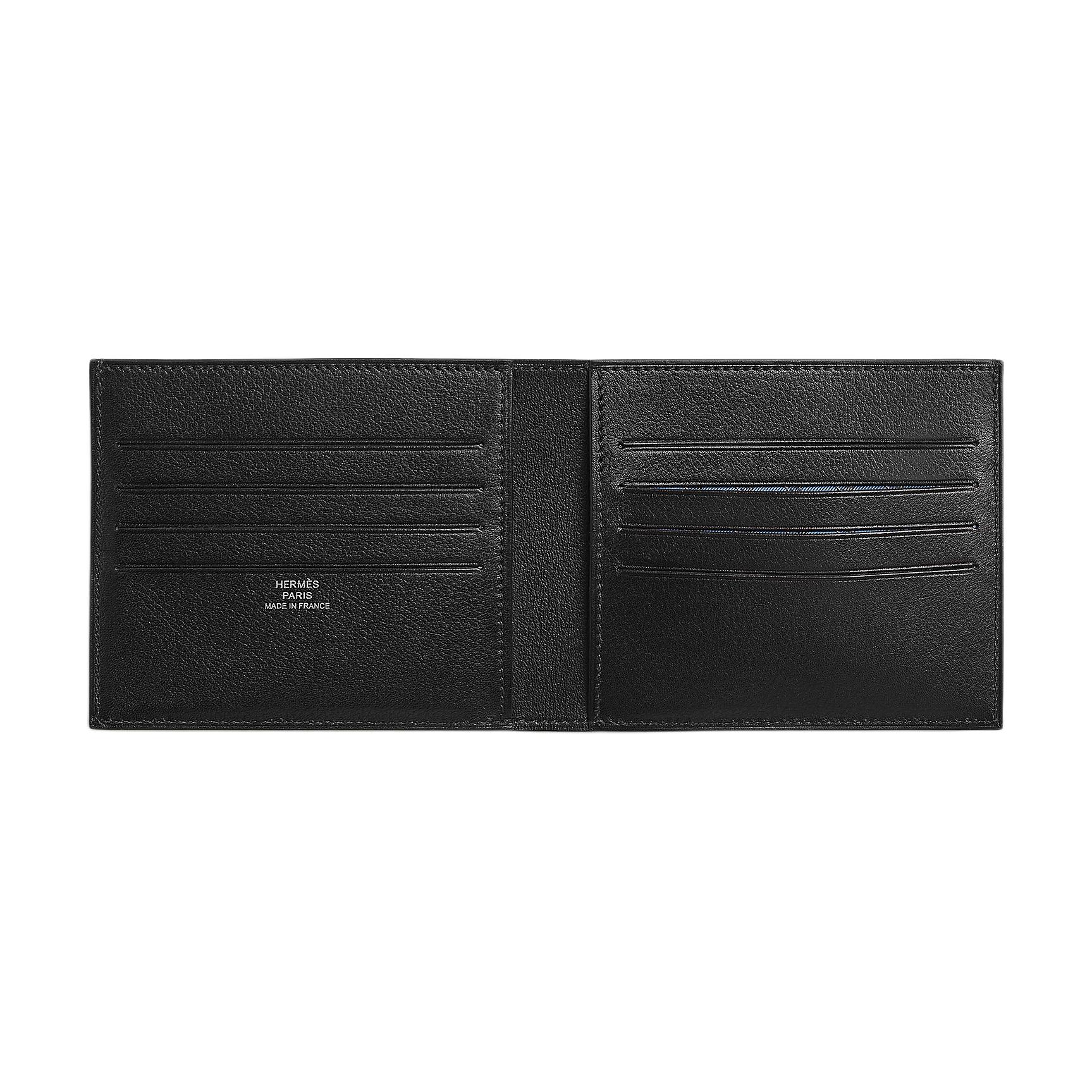 HERMES Кожаный картхолдер Citizen Twill Evergrain Calfskin мужской черный французский синий сапфировый синий, Black & French Blue & Sapphire Blue — фото 2