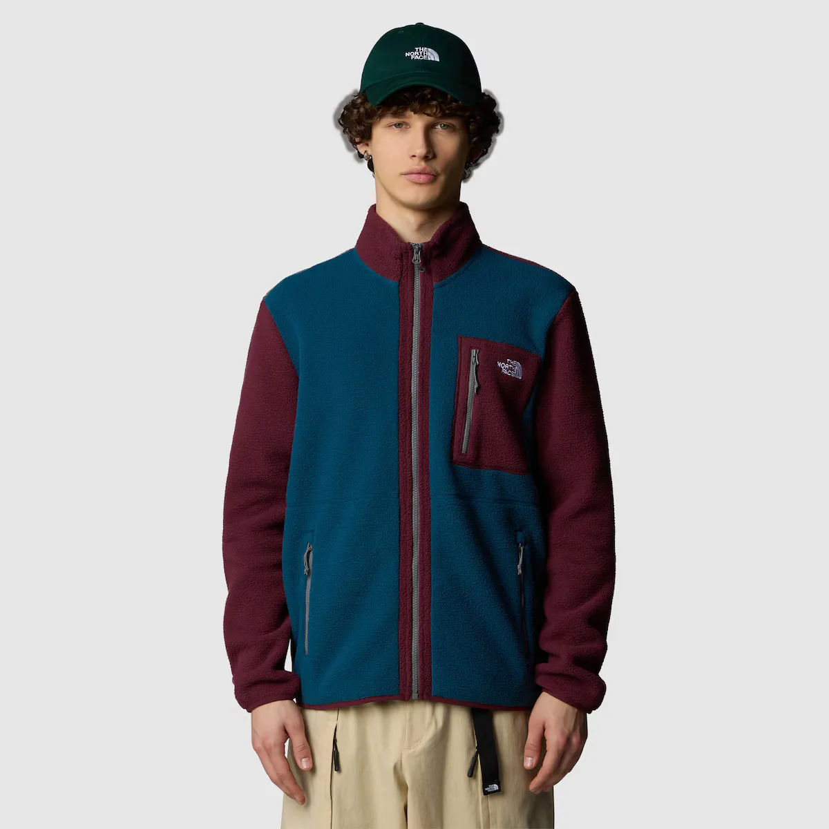 

Yumiori The North Face Мужская флисовая куртка на молнии, зеленый