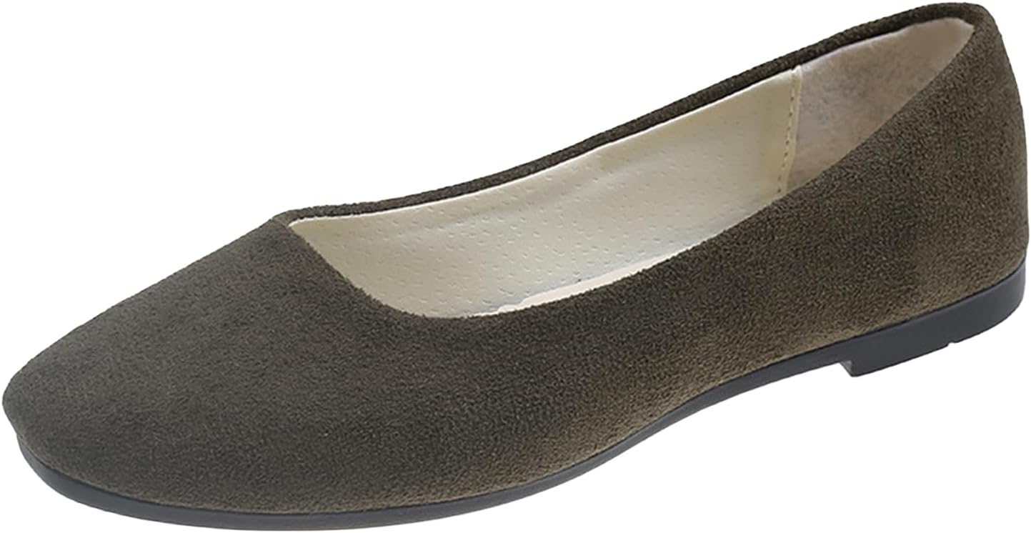 

Женские балетки с квадратным носком, повседневные легкие ходовые туфли, удобные офисные туфли на каждый день, балетки-слипоны, плоские нарядные замшевые лоферы нюдового цвета Movnebyro, зеленый