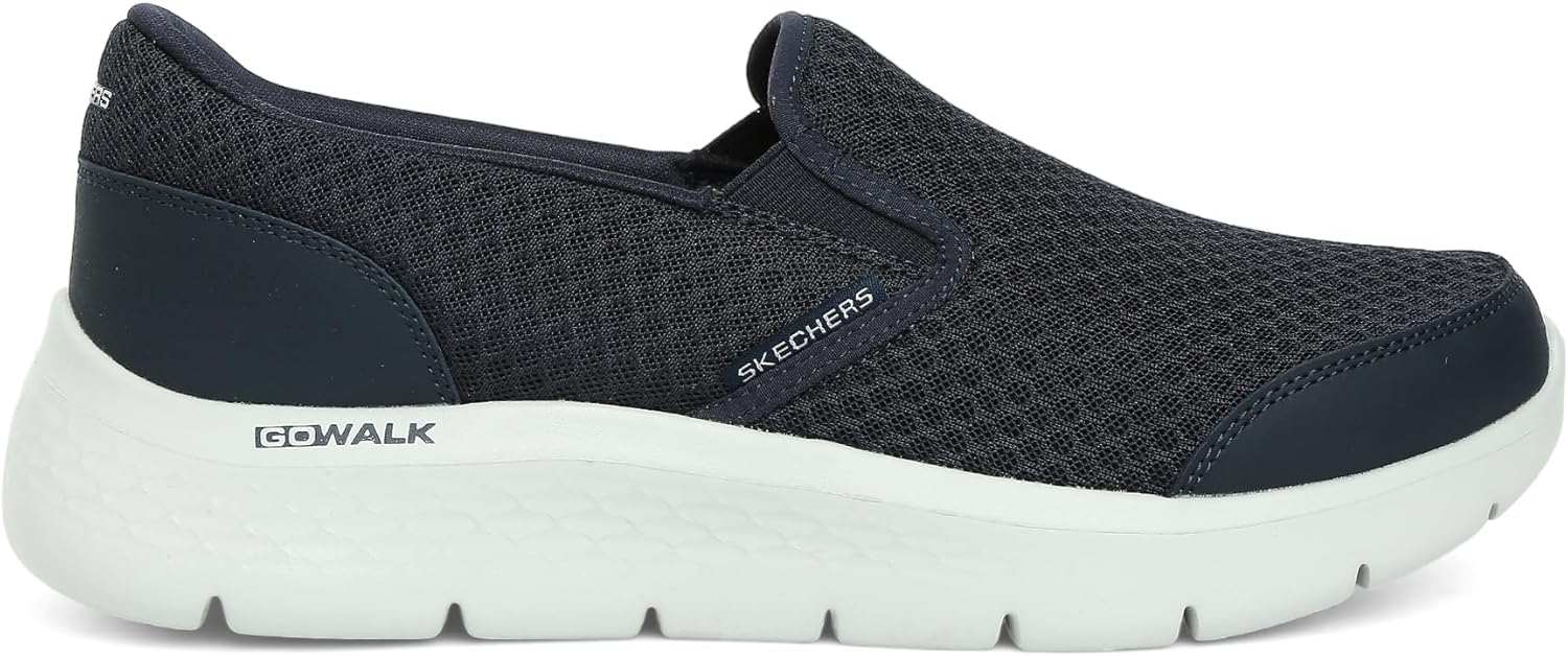 Мужские кроссовки Skechers GoWalk Flex - спортивные слипоны для прогулок с амортизирующей подошвой с воздушным охлаждением, синий/серый/темно-синий — фото 2