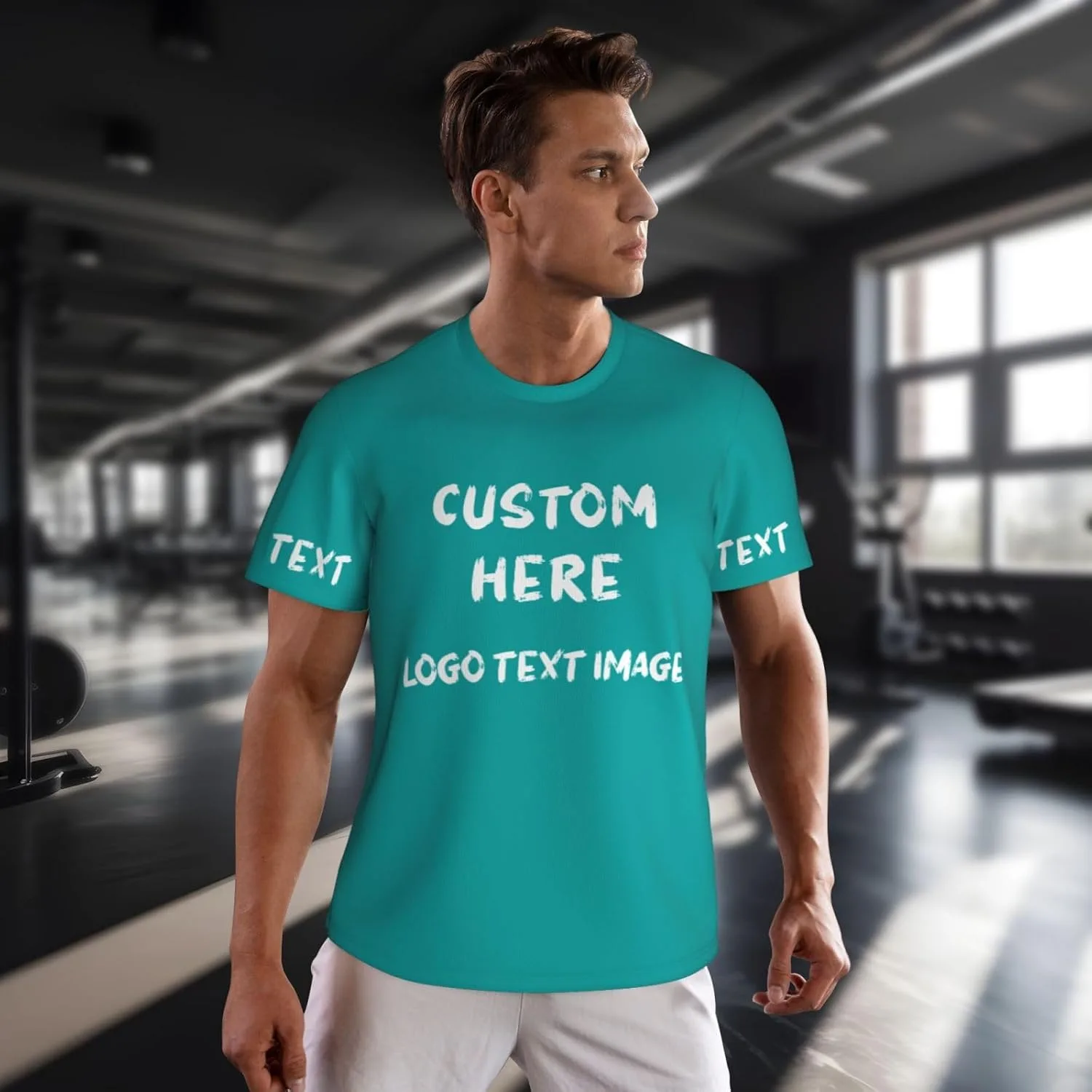 Футболка мужская Custom с принтом спереди и сзади — фото 4
